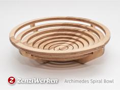 Laser Cut Archimedes Spiral Bowl Cnc/laser