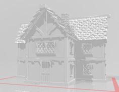 Medieval House (T Shaped Wide Version) 3D Printer Model