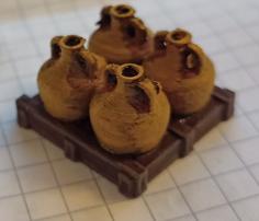 Amphora Rack With 4 Amphoras Scaled For 28mm Tabletop Terrain 3D Printer Model