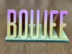 BOUJEE Desk Plaque 3D Printer Model