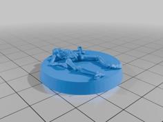 28mm Mini Skeleton Corpse And Skull Pile (Based) 3D Printer Model