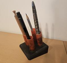 Pen Holder – With 4 X 12 Gauge Shotgun Shells 3D Printer Model