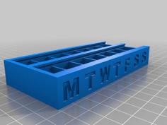 Pill Box 2x A Day With AM And PM Lid 3D Printer Model