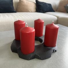 Geometric Advent Wreath For IKEA Candles 3D Printer Model