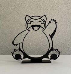 Snorlax Pokemon Line Art 3D Printer Model