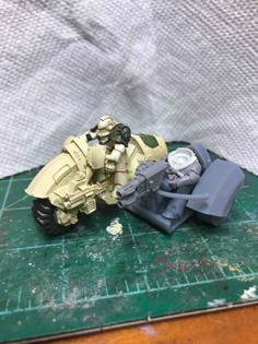 28mm Heresy Attack Bike Sidecar – Railfront Version 3D Printer Model