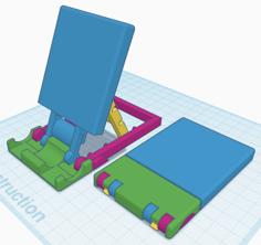 Stable And Adjustable Phone Stand – Print In Place 3D Printer Model