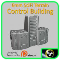 SciFi Building – Unity City – Control Building – 6mm 3D Printer Model