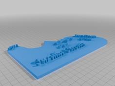 Suzuka Circuit W/Elevation & Corner Names 3D Printer Model