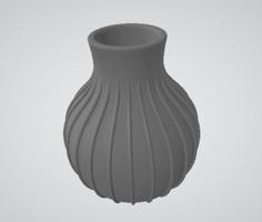 Ribbed Flower Vase 3D Printer Model