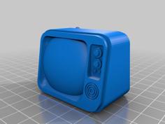 Vintage Portable Television TV 3D Printer Model