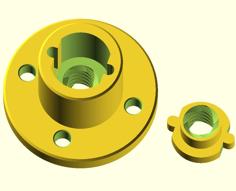 Improved Anti Backlash Nut In OpenSCAD 3D Printer Model