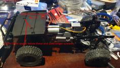 WPL CX4 Gearbox Riser + Shift Servo Brace 3D Printer Model