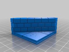 OpenForge 2.0 Cut Stone Diagonal Half Walls 3D Printer Model