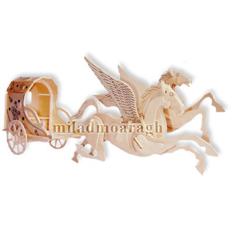 Laser Cut Pegasus Horse With Carriage