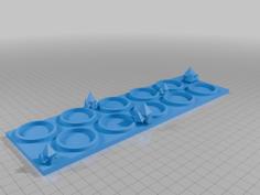 32mm- 10 Model Movement Tray. Warhammer 40k Movement Tray 3D Printer Model