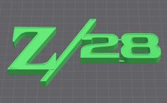 1969 Z28 Logo 3D Printer Model