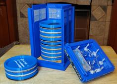 TARDIS Remixed To Coaster Holder 3D Printer Model