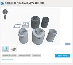 Amscope Microscope Collection – Raspberry Pi Camera V2 3D Printer Model