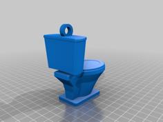 Toilet Key Chain 3D Printer Model