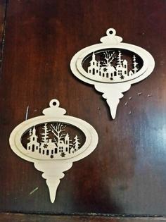 Christmas Town Ornament Lasercut