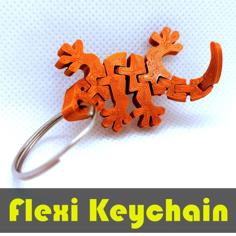 Flexi Articulated Gecko Keychain 3D Printer Model