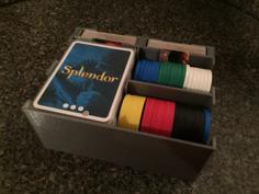 Splendor Game Organizer With Support For Sleeved Cards And Promo Cards 3D Printer Model