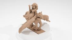 Warmaster Bretonnian Enchantress On Pegasus 3D Printer Model