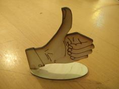 Laser Cut Fancy Thumb Up With Stand