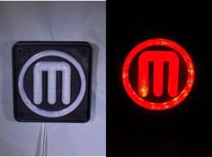 Makerbot M Logo LED Nightlight/Lamp 3D Printer Model