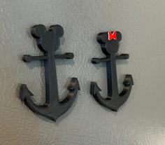 Mickey And Minnie Anchor Magnets 3D Printer Model