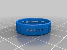 John 3:16 Cross Ring 3D Printer Model