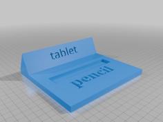 Tablet And Pencil Holder 3D Printer Model