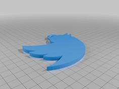 Boucle D'oreille Twitter 3D Printer Model