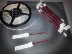 LED Strip Mount For Quick Connector 3D Printer Model