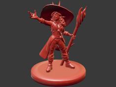 Tiefling Warlock Girl Miniature 3D Printer Model