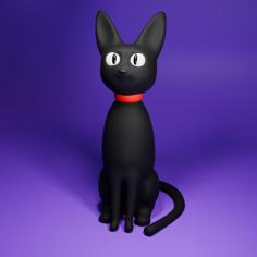 Cute Sitting Cat 3D Printer Model