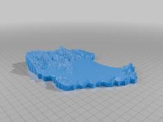 Whangateau Catchment Elevation Model 3D Printer Model