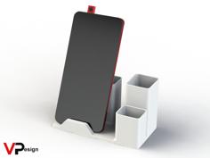 Desk Organizer With Phone Holder 3D Printer Model