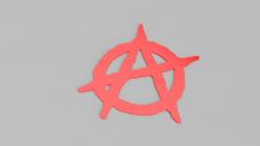 Anarchist Logo A Easy Print 3D Printer Model