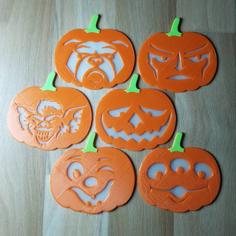 3 Color Pumpkin Face (halloween) 3D Printer Model