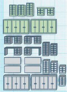 Buero-/Werkstattmoebel / Bureau/Work Shop Furniture 3D Printer Model