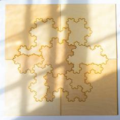 [Mathematical Art/Toy] [Laser Cutting] Koch Snowflake Puzzle