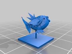 Splashing Magikarp W/Base 3D Printer Model