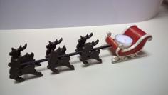 Santa And Sleigh Tealight 3D Printer Model