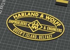 Harland & Wolff Plaque 3D Printer Model