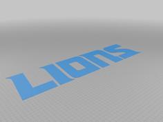 Detroit Lions Logo And Name 3D Printer Model