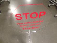 3.5′ Laser Cut Acrylic Sign W/ Vinyl Letters