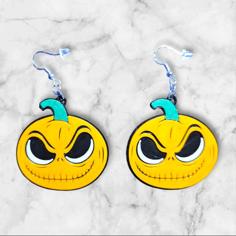 Jack Skellington Halloween Pumpkin Earrings 3D Printer Model