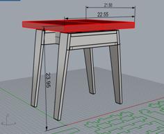 “Trudeau” Sawhorse-style Midcentury Modern Side Table 3D Printer Model